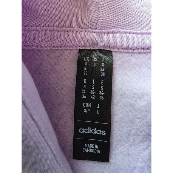 Adidas Womens Lilac Logo Hoodie Sweatshirt Size S NWT - Picture 6 of 10